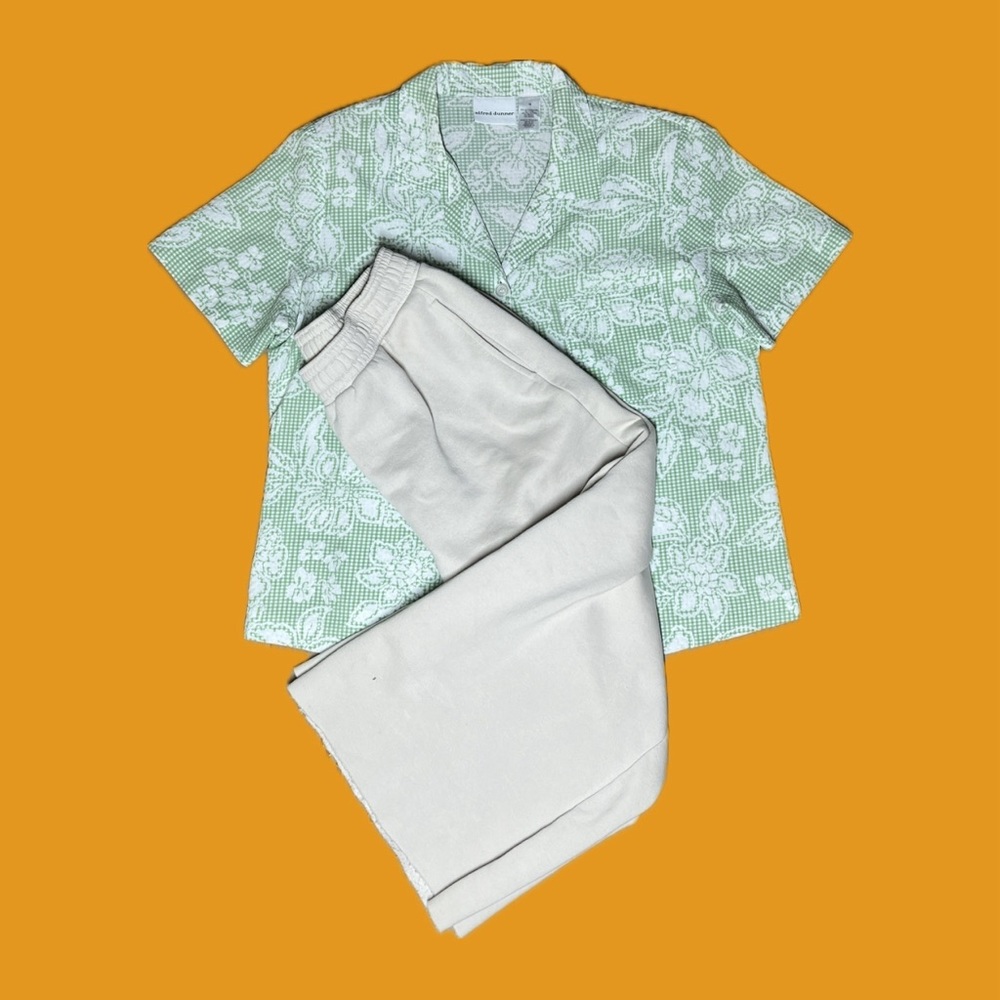 Alfred Dunner Pistachio Button Up Shirt